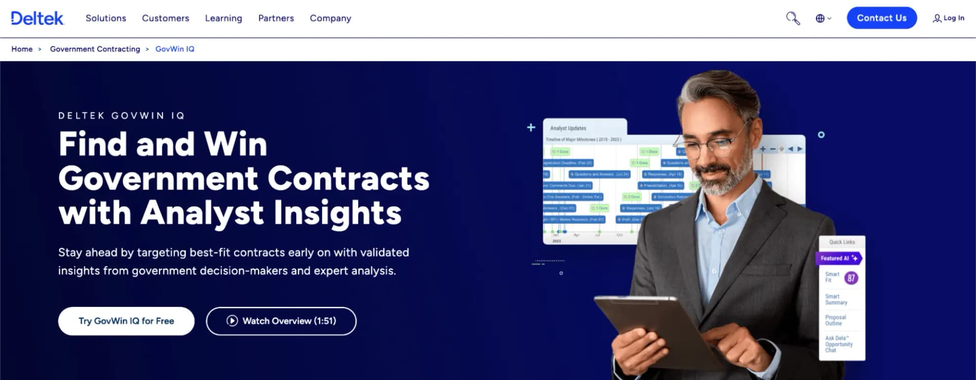 GovWin market intelligence platform by Deltek
